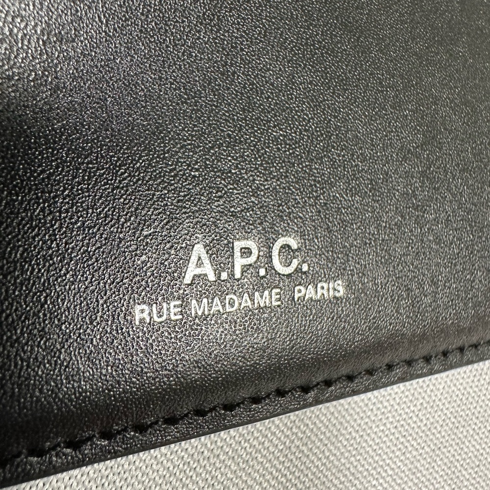 A.P.C. Black Leather Card Holder
